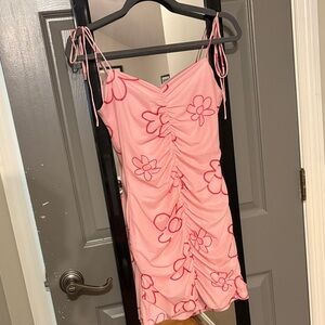 Pink Floral Mini Dress